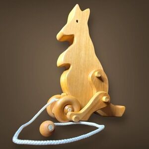 Kangaroo Articulated Wooden Pull Toy